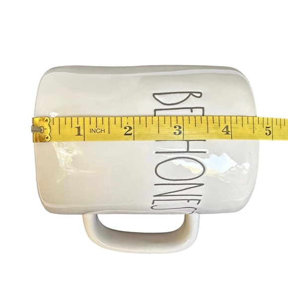 Rae Dunn BE HONEST Mug White Black Large Letters Ceramic Dimples 2018 NWT OG - Picture 10 of 12